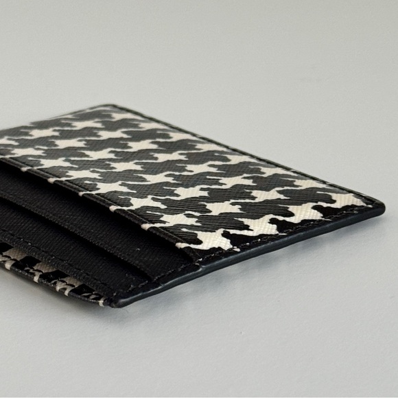 Kate Spade Houndstooth Print Black and White Card Holder Wallet - Picture 3 of 7